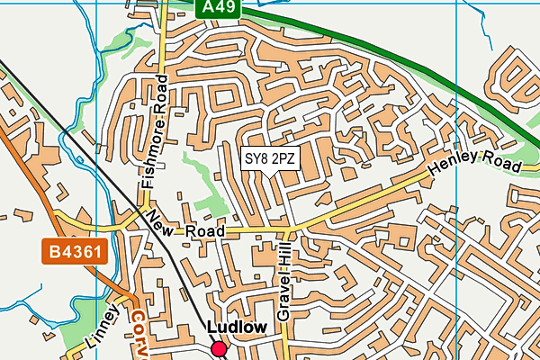 SY8 2PZ map - OS VectorMap District (Ordnance Survey)