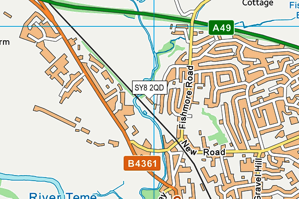 SY8 2QD map - OS VectorMap District (Ordnance Survey)