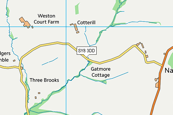 SY8 3DD map - OS VectorMap District (Ordnance Survey)