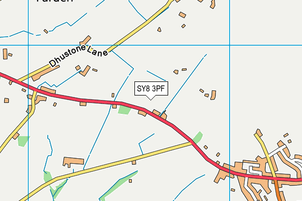 SY8 3PF map - OS VectorMap District (Ordnance Survey)