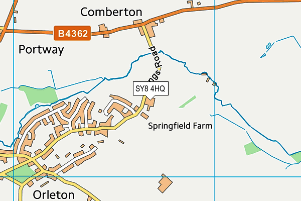 Orleton CofE Primary School map (SY8 4HQ) - OS VectorMap District (Ordnance Survey)
