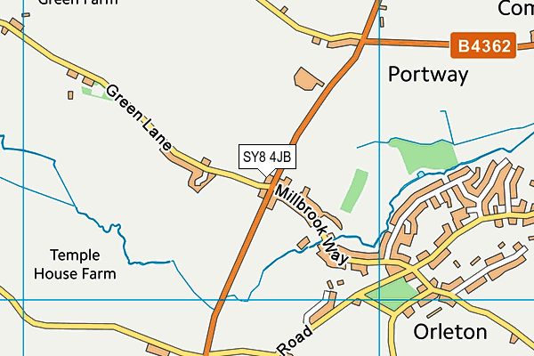 SY8 4JB map - OS VectorMap District (Ordnance Survey)