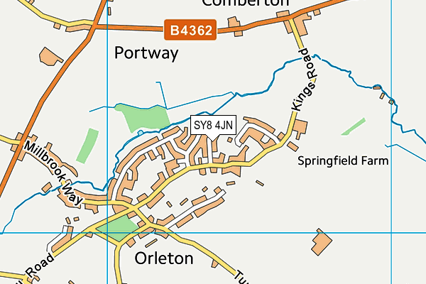 SY8 4JN map - OS VectorMap District (Ordnance Survey)