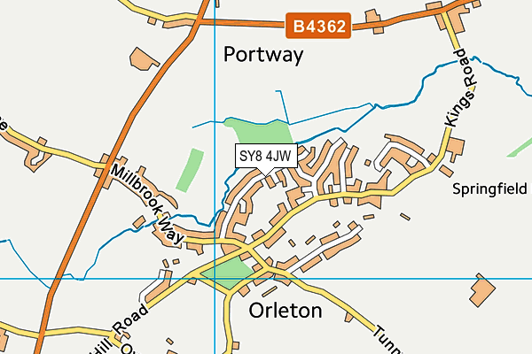 SY8 4JW map - OS VectorMap District (Ordnance Survey)