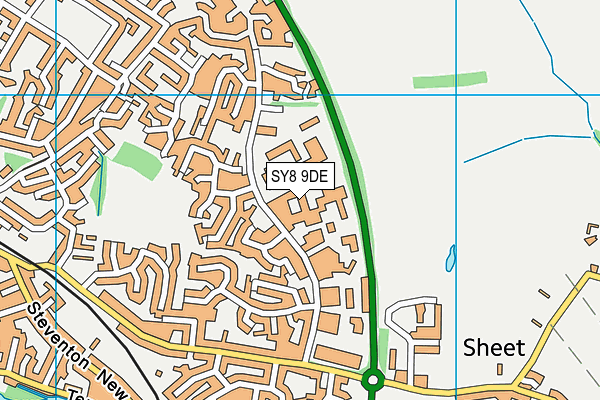 SY8 9DE map - OS VectorMap District (Ordnance Survey)