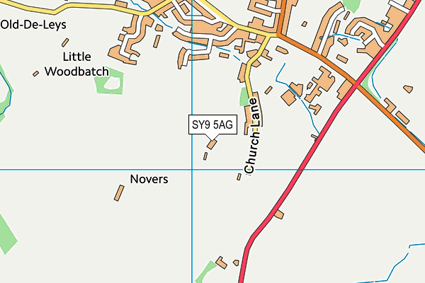 SY9 5AG map - OS VectorMap District (Ordnance Survey)