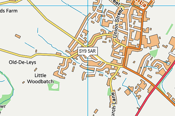 SY9 5AR map - OS VectorMap District (Ordnance Survey)