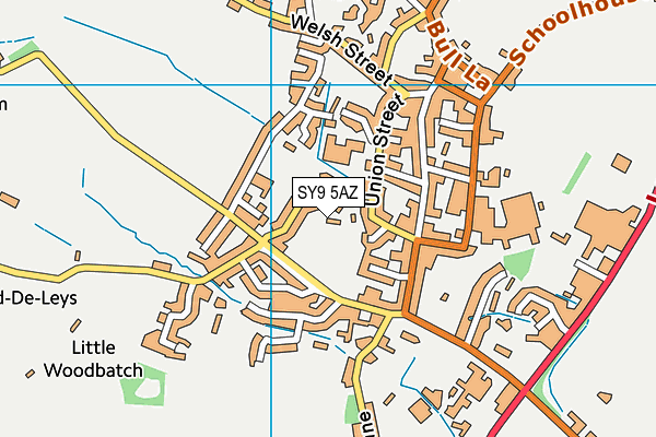 SY9 5AZ map - OS VectorMap District (Ordnance Survey)