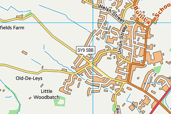 SY9 5BB map - OS VectorMap District (Ordnance Survey)