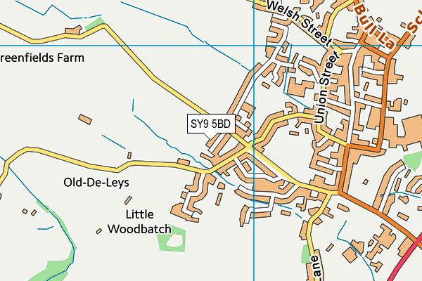 SY9 5BD map - OS VectorMap District (Ordnance Survey)