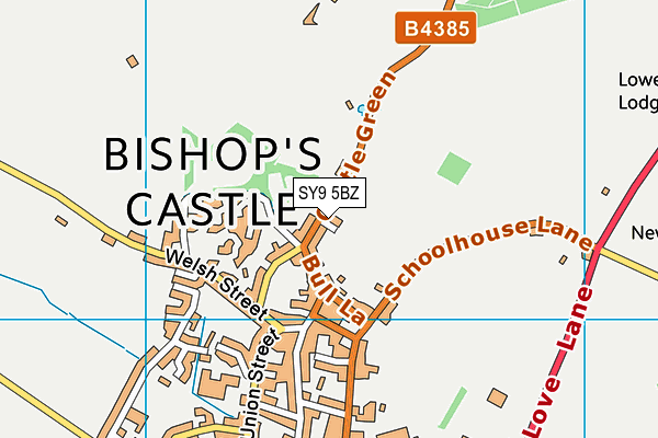 SY9 5BZ map - OS VectorMap District (Ordnance Survey)