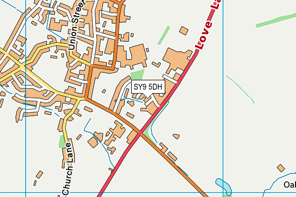 SY9 5DH map - OS VectorMap District (Ordnance Survey)