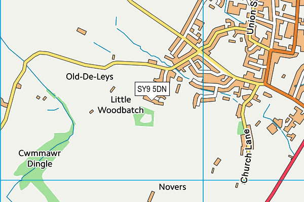 SY9 5DN map - OS VectorMap District (Ordnance Survey)