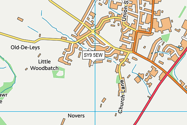 SY9 5EW map - OS VectorMap District (Ordnance Survey)