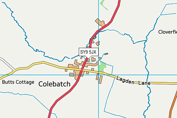 SY9 5JX map - OS VectorMap District (Ordnance Survey)
