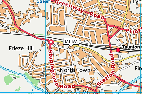 TA1 1AA map - OS VectorMap District (Ordnance Survey)