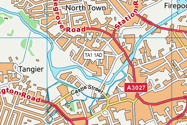 TA1 1AD map - OS VectorMap District (Ordnance Survey)