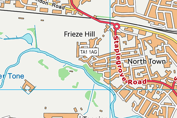 TA1 1AG map - OS VectorMap District (Ordnance Survey)