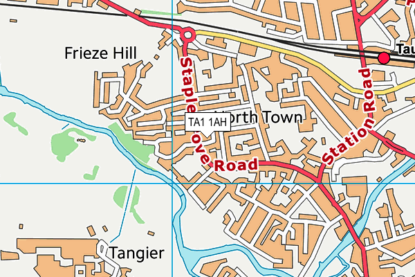 TA1 1AH map - OS VectorMap District (Ordnance Survey)