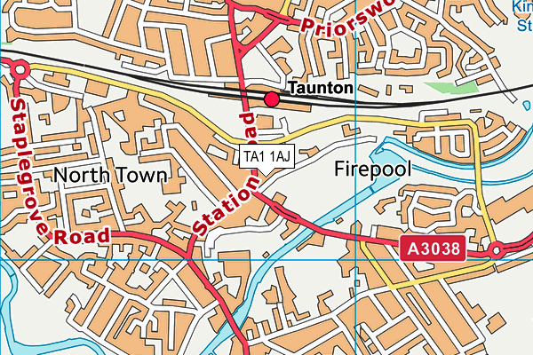 TA1 1AJ map - OS VectorMap District (Ordnance Survey)