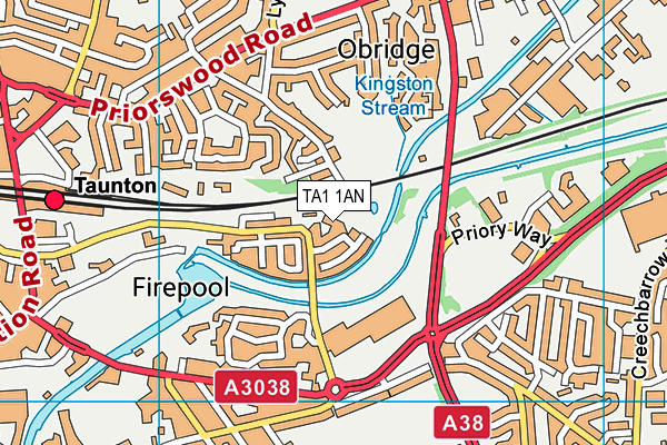 TA1 1AN map - OS VectorMap District (Ordnance Survey)