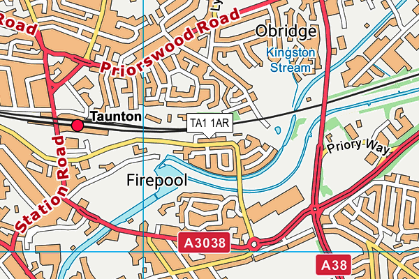 TA1 1AR map - OS VectorMap District (Ordnance Survey)