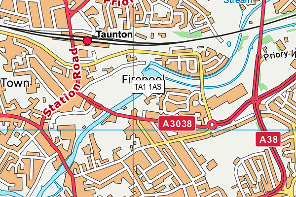 TA1 1AS map - OS VectorMap District (Ordnance Survey)