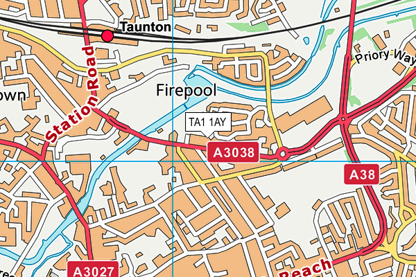 TA1 1AY map - OS VectorMap District (Ordnance Survey)