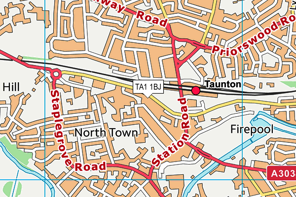 TA1 1BJ map - OS VectorMap District (Ordnance Survey)