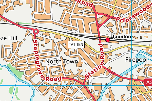 TA1 1BN map - OS VectorMap District (Ordnance Survey)