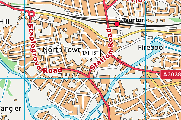 TA1 1BT map - OS VectorMap District (Ordnance Survey)