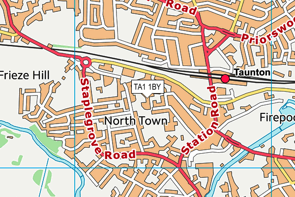 TA1 1BY map - OS VectorMap District (Ordnance Survey)