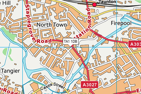 TA1 1DB map - OS VectorMap District (Ordnance Survey)