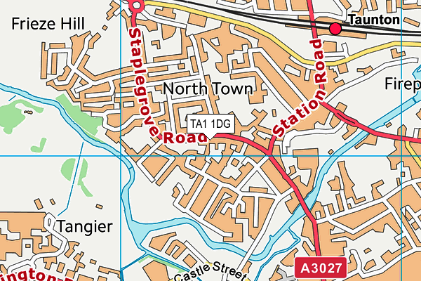 TA1 1DG map - OS VectorMap District (Ordnance Survey)