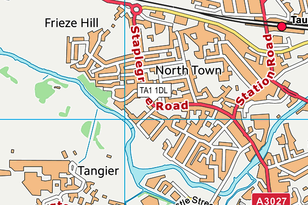 TA1 1DL map - OS VectorMap District (Ordnance Survey)