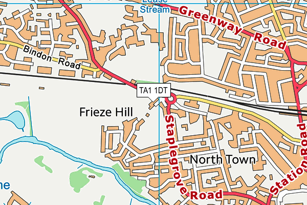 TA1 1DT map - OS VectorMap District (Ordnance Survey)