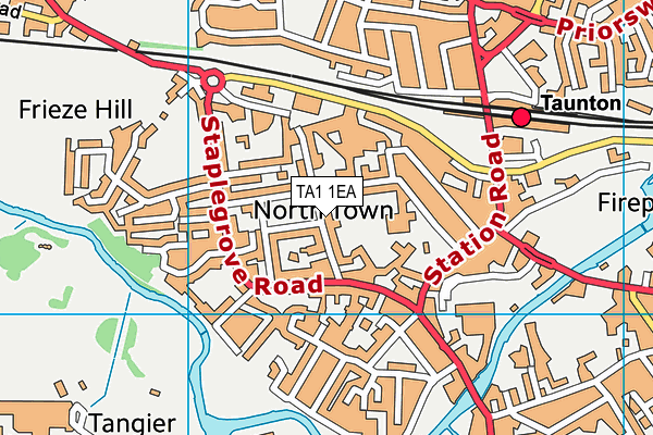 TA1 1EA map - OS VectorMap District (Ordnance Survey)