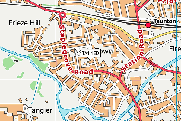 TA1 1ED map - OS VectorMap District (Ordnance Survey)