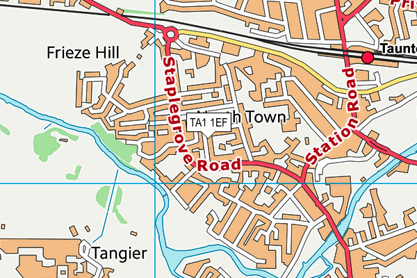 TA1 1EF map - OS VectorMap District (Ordnance Survey)