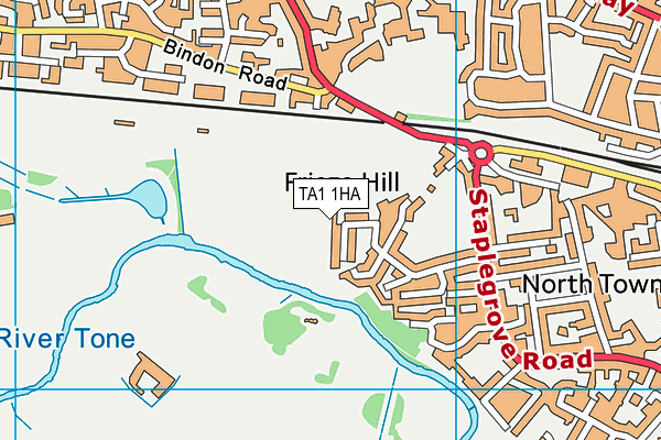 TA1 1HA map - OS VectorMap District (Ordnance Survey)