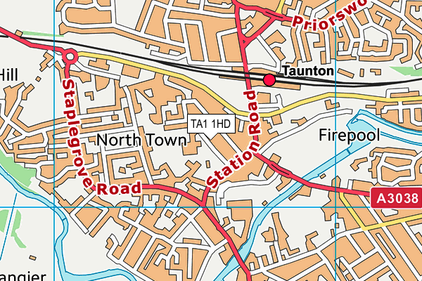 TA1 1HD map - OS VectorMap District (Ordnance Survey)