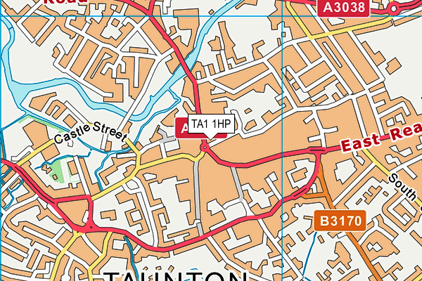 TA1 1HP map - OS VectorMap District (Ordnance Survey)