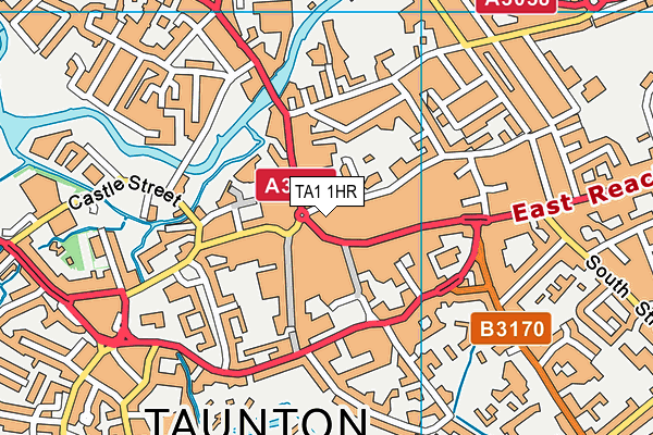 TA1 1HR map - OS VectorMap District (Ordnance Survey)