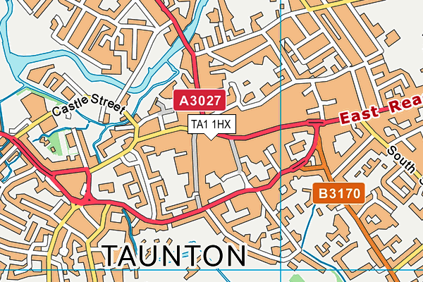 TA1 1HX map - OS VectorMap District (Ordnance Survey)