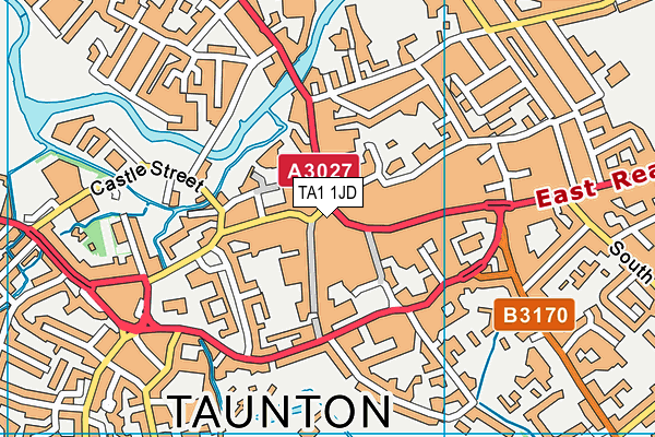 TA1 1JD map - OS VectorMap District (Ordnance Survey)