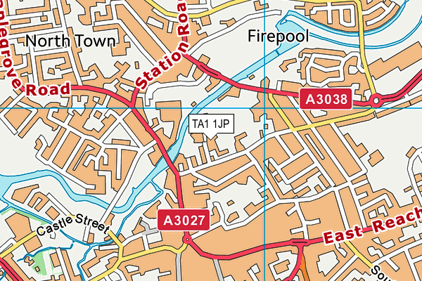 TA1 1JP map - OS VectorMap District (Ordnance Survey)