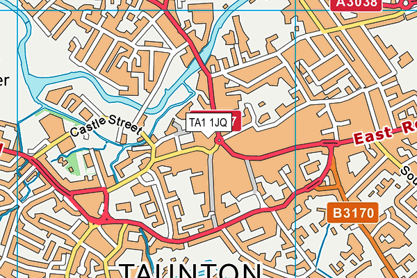 TA1 1JQ map - OS VectorMap District (Ordnance Survey)