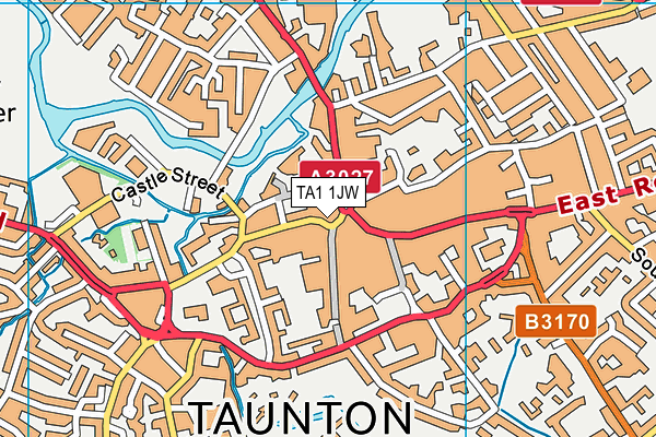 TA1 1JW map - OS VectorMap District (Ordnance Survey)