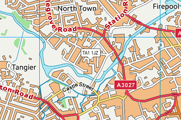 TA1 1JZ map - OS VectorMap District (Ordnance Survey)