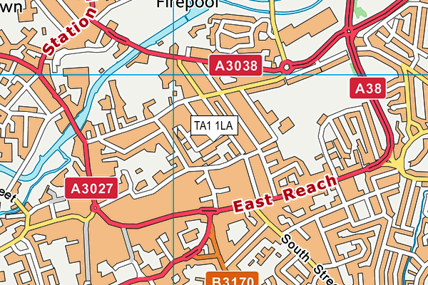 TA1 1LA map - OS VectorMap District (Ordnance Survey)